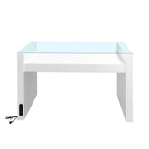 Stationary Manicure Table Tempered Glass Tabletop with power socket - MT2002 - GreenLife - Manicure Table